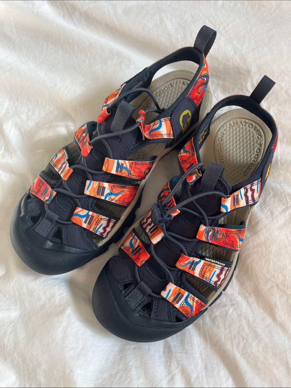 NEW WITHOUT TAGS Keen Newport Retro Sandal orange navy blue men’s size 8.5